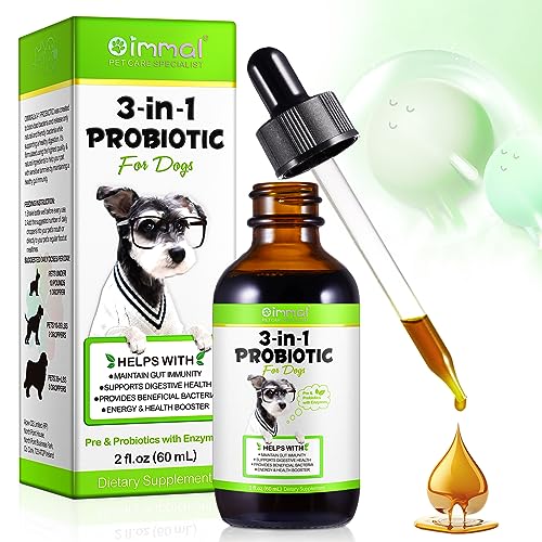 Probiotics for Dogs 2 Oz, Natural 3 in 1 Dog Probiotic Drops, Dog Probiotic Supplements Supports Gut Health, Itchy Skin, Allergies, Liquid Probiotics for Dogs for All Ages and Breeds Dogs