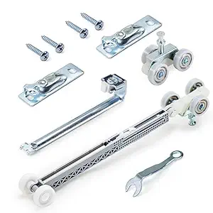 AWDIA Soft Close Pocket Door Hardware, 3-Wheel Soft Close Hangers with Stainless Steel Bearings for Sliding Pocket Door Frame Kit, Single Direction Soft-Close