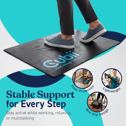 Cubii Non-Slip Workout Mat for Under Desk Ellipticals, Floor Protection Exercise Surface for Bike, Fitness Equipment & Indoor Cycling, Home Gym Use, 24" x 18" - Image 4