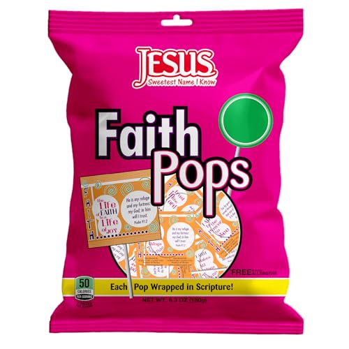 Scripture Candy, Faith Pops Individually Wrapped Lollipop Bag 6.3 Ounce, 20 Pieces