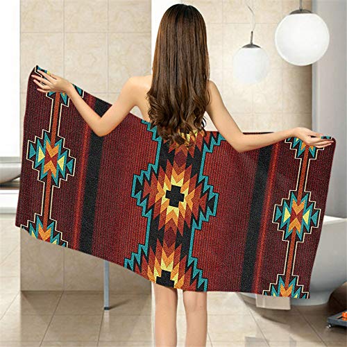 Moslion Comfy Bath Towels Southwest Native American Chevron 02Type Soft Bathing/Beach/Camping Towel For Women Men Girls Boys Large Size 64X32 Inches #TOP1