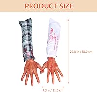 Vista 3 de TOYANDONA 2 piezas de accesorios de sangre de Halloween falsos de mano cortada de miedo para brazo humano, piezas del cuerpo del brazo de broma