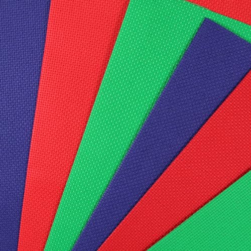 Image of KCS 6 pc of 12 inch x 18 inch(30cmx45cm) 14CT Counted Cotton Aida Cloth Cross Stitch Fabric (Red+Green+Royal Blue)