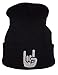 Produktbild Baddery: Strickmütze - Metalhand - Geschenk für Metal Fans - Unisex Beanie Mütze für Herren und Damen (One Size - Schwarz)