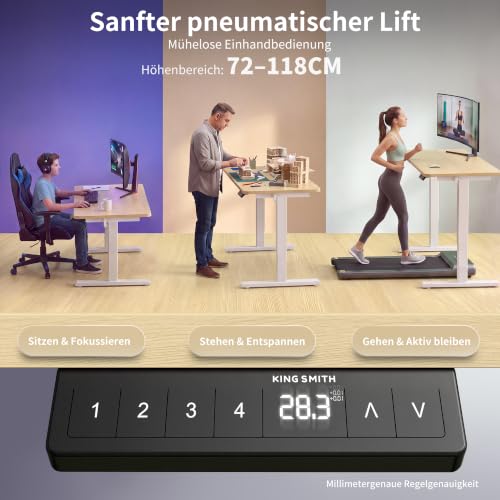 WALKINGDESK Höhenverstellbarer Schreibtisch 120 x 60 cm, Eiche – Ansicht 7