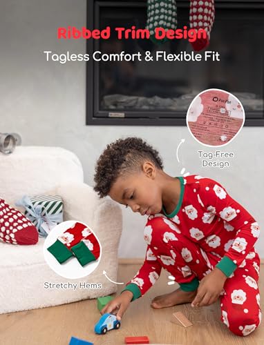 Image of PATPAT Bamboo Viscose Pajama Sets for Toddler Boys & Girls Baby Kids, Ultra-soft Snug fit Pjs Sleepers for Birthday Holiday