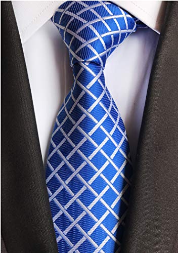 Image of Elfeves Men's Modern Striped Patterned Formal Ties College Daily Woven Neckties