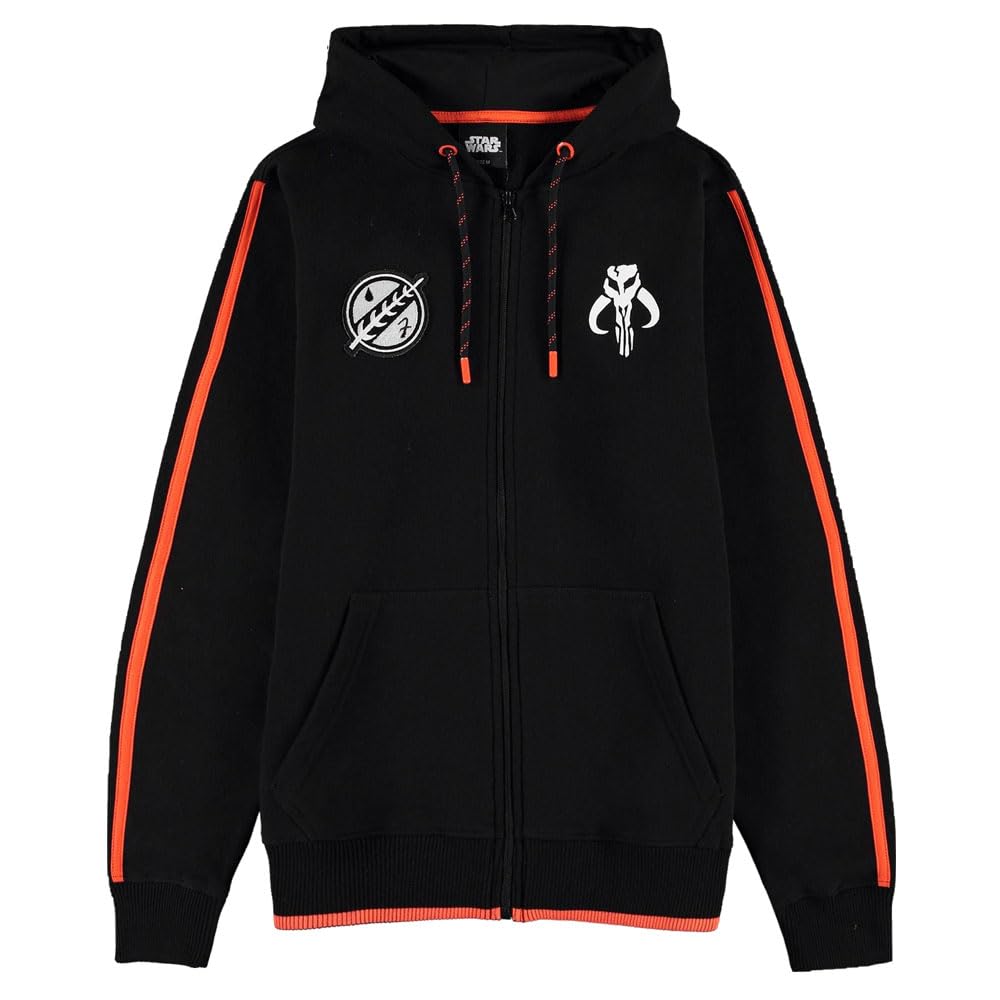 Star Wars Męska bluza z kapturem Boba Fat Stripe-Men's Zipper Hoodie Pullunder