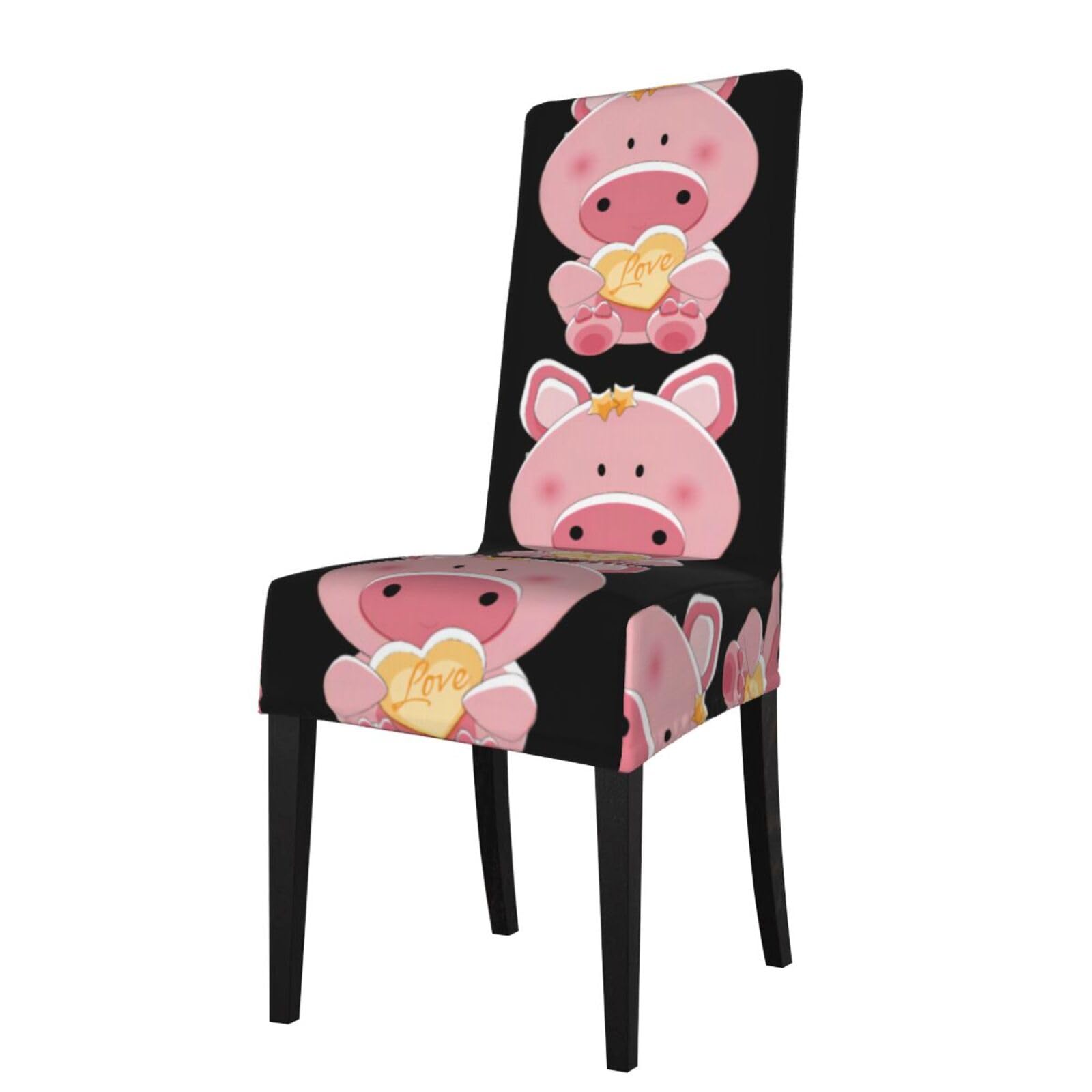 YYHHAOFA Lovely Pig Prints Protection Cover for Dining Chair - Stretch Slipcovers, Easy Refresh for Your Dining Room & Event Decor