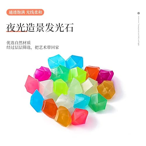 Tomshin 200 peças Brilho no Escuro Pedras Brilhantes Pedra Fluorescente em Forma de Diamante De raçã