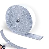 WENXINWIN Filzband Selbstklebend, 6 m x 3 cm x 0.4 cm Filzstreifen Selbstklebend, stabile & langlebige Filzrolle für Stühle, Möbel Bodenschutz oder Fenster Kondensationsabsorber (Grau)
