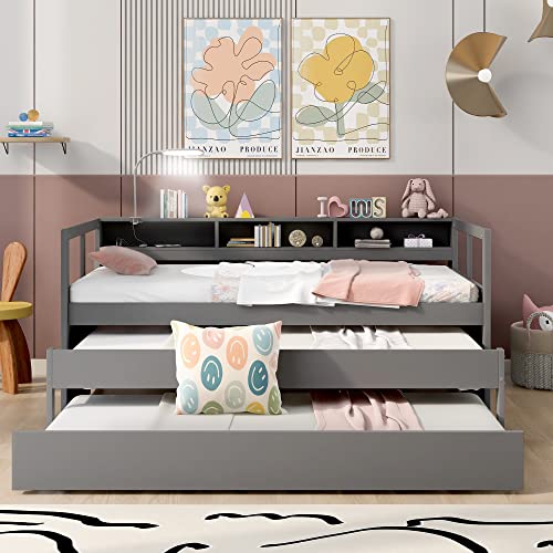 La Mejor Recopilación de Cama Canguro Coppel los más recomendados. 39 Acosure - Cama Individual XL de Madera con 2 nidos, 3 Cubos de Almacenamiento, 1 diseño sin luz y Carga USB, fácil de Instalar, no Requiere somier, para niños, Adolescentes,...