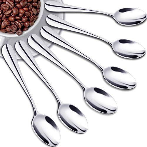 SONGZIMING Demitasse Espresso Spoons Mini Coffee Spoon 1810 Stainless Steel Small Spoons for Dessert TeaSet of 6