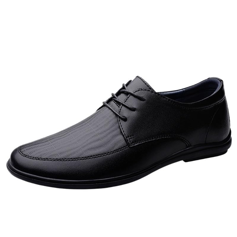 New Retro Oxford Shoes for Men Classic Lace-up Formal Tuxedo Shoes Pointed Toe Leather Brogue Wing tip Shoes Anti-Slip Rubber Sole Slip Resistant Party2