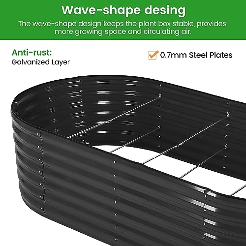 Galvanized Raised Garden Bed Outdoor, 8×4×2 FT Metal Raised Planter Box for Garden, Simple to Assemble Galvanized Oval Large Metal for Vegetables, Flowers, Fruits - Image 5