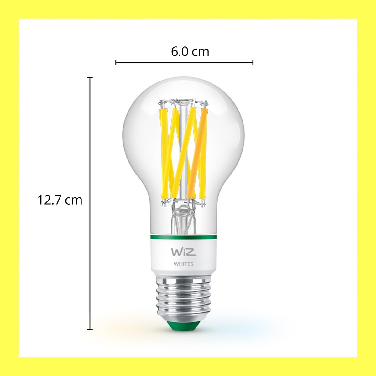 WiZ - Bombilla LED inteligente, E27, clase A (ahorro de energía), conécta via Wi-Fi, tecnologia SpaceSense y Matter, compatible con Alexa