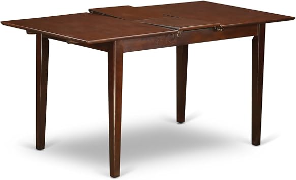 HomeStock Dinette Set 3pc Kitchen Table & Chairs - Rectangular Table with Leaf, Mahogany Finish