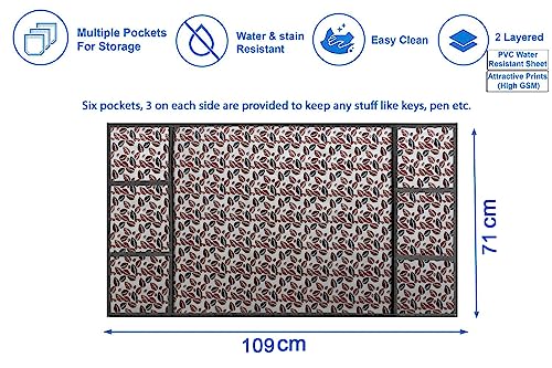 Image of Stylista Refridgerator top Cover Suitable for Samsung RT28T3922R8 /HL, 253 Liter Fridge, Dimension (WXD) 71x109 CM, Corals Pattern Grey