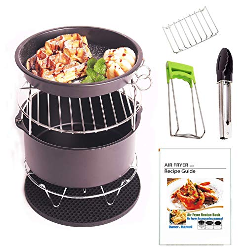 USAMYNA Luftfrittierzubehör 8 Zoll 9-teiliges Set für 5,8 qt XL-Friteuse...