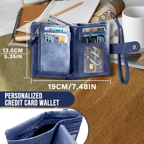 Personalized Wallets for Women,Custom Birthday Flower and Name,With Detachable Wristlet Strap,Gifts for Mother,Girlfriend,Wife on Anniversary,Birthday,Christmas,Thanksgiving,Mother's Day (Style A)2