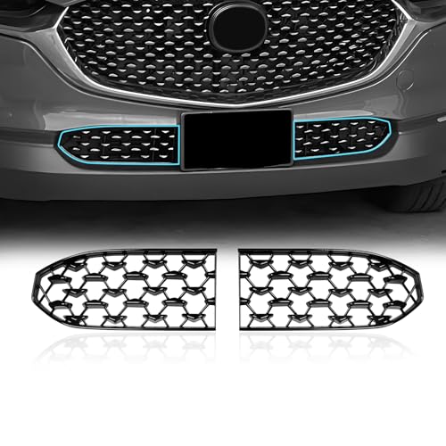 Image of LUWU Front Grill Mesh Compatible With 2020-2025 2026 Mazda CX-30 Front Mesh Grill Inserts Trims Front Mesh Grille Cover Guard for 2025 2026 Mazda CX30 Car Exterior Accessories ABS Material 2PCS