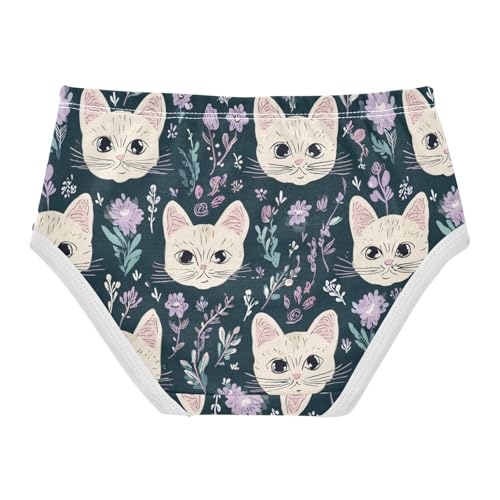 Wusikd Cute Cat Colors Girls' Underwear Cotton Flowers Girls Briefs Soft Toddler Underwear 2T2