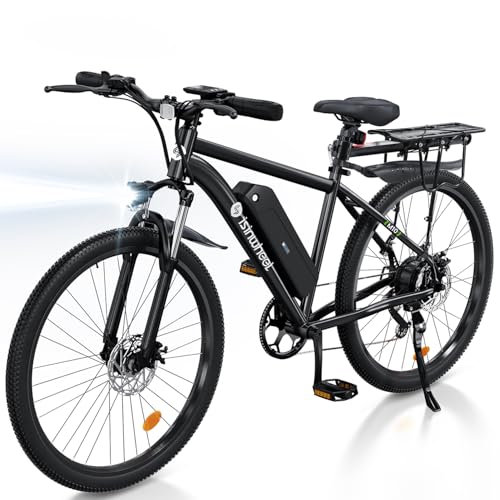 isinwheel M10 Electric Bike Adult 500W, 26' Commuting Electric Mountain Bike 20MPH Max Range 55+ Miles, Removable Battery, Professional 35-Speed, Front Fork Suspension Lightweight Electric Bicycle
