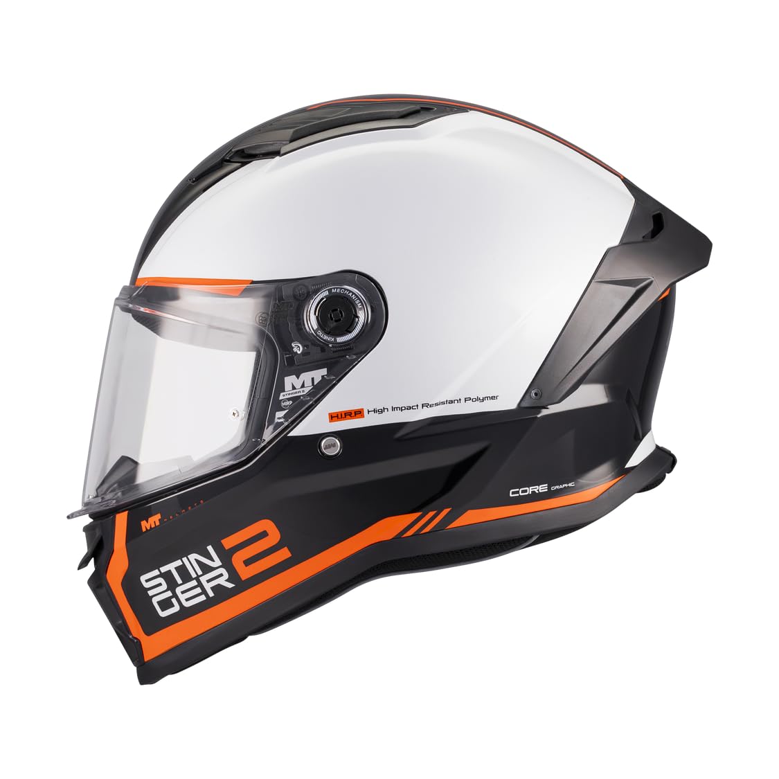 MT Helmets Stinger 2 – Casco Moto Integral Deportivo con Pantalla Antivaho Compatible con Pinlock, Visor Solar Full Vision, Interior Lavable y Calota HIRP | Homologado ECE 22.06 & DOT