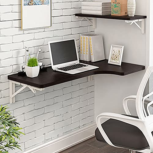 Mesa esquinera plegable en forma de L que ahorra espacio, multifuncional, banco de trabajo y escritorio de computadora para oficina en casa y comedor, elegante diseño blanco