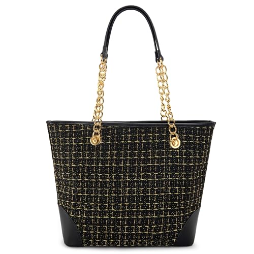 Image of Montana West MEDIUM Tote Bag for Women Quilted Chain Handbags Shoulder Purse