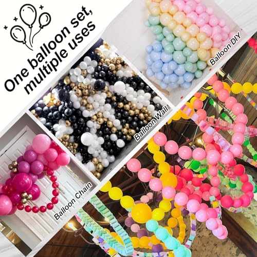 Image of Hot Pink Linking Balloons, 100PCS 6 In Dark Magenta Link Balloons for Making Balloon Wall Heart Arch, Fuschia Tails Balloon for Birthday Bridal Baby Shower Anniversary Princess Theme Party Decorations