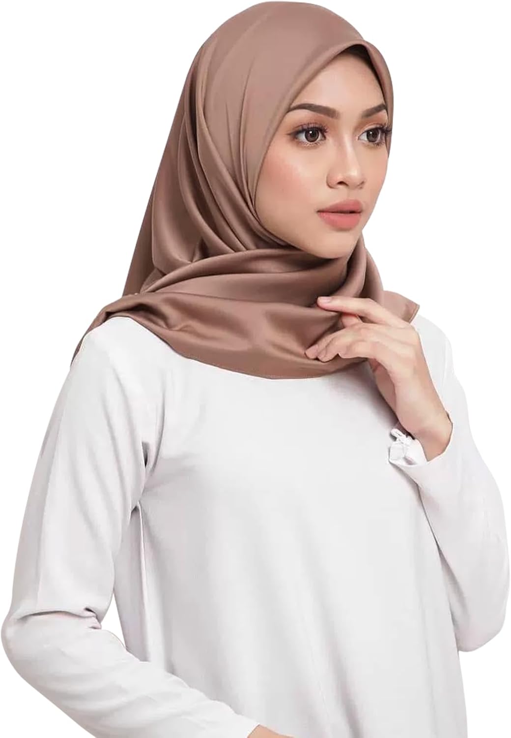 35”Large Pure Color Square Satin Head Scarf-Hair Scarf Like Silk Scarf Square Scarf Bandanas for Women
