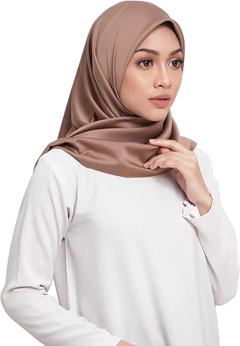 35Large Pure Color Square Satin Head Scarf-Hair Scarf Like Silk Scarf Square Scarf Bandanas for Women