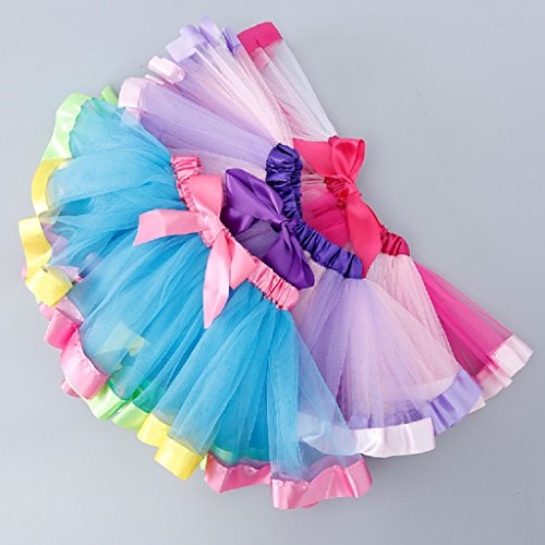 Deevoka Meninas Crianças Do Bebê Tutu Saia Festa Traje Fantasia Tutu Pettiskirt 4-8 Anos Rosa - Subi