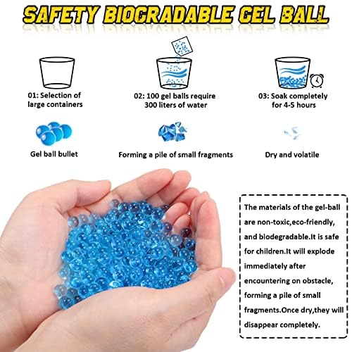 Image of SHAKTISM Water-Absorbent Gel Balls, 7-8mm, 5000 Pieces, Blue Hydrogel Bullets