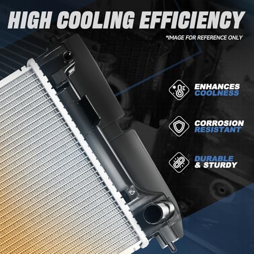 Image of Auto Dynasty Aluminum Radiators Compatible with 2003-2008 Pontiac Vibe Toyota Corolla Matrix, 1-Row Cooling Radiator w /TOC, DPI 2432, 164100D250 16410YZZAQ 16410YZZAR