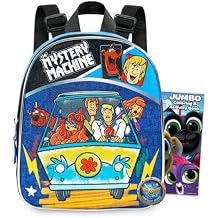 Scooby Doo Mini Backpack for Boys Girls Toddler Preschool  Deluxe 11" Scooby Backpack with Coloring Pack and Button Scooby School Supplies Bundle