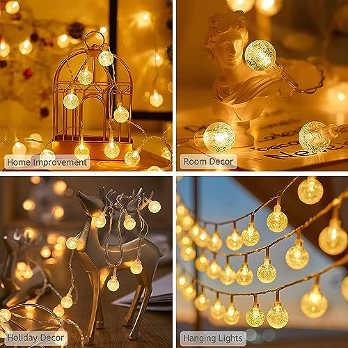 Image of K D Led Crystal Ball Lights for Decorations - 3.5m, 14LED Diwali Lights for Decoration for Home, Series Light for Decorations, Crystal Globe String Led Light for Home Decoration