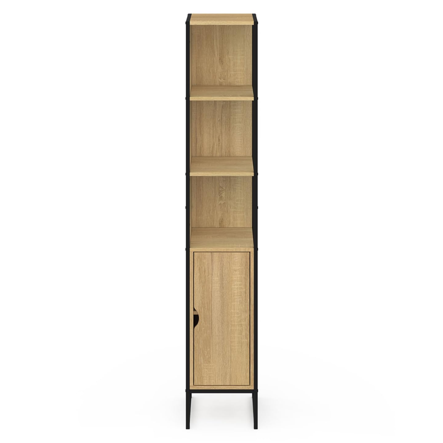 IDMarket - DETROIT Mueble de baño de 1 puerta con espejo y estantes de diseño industrial