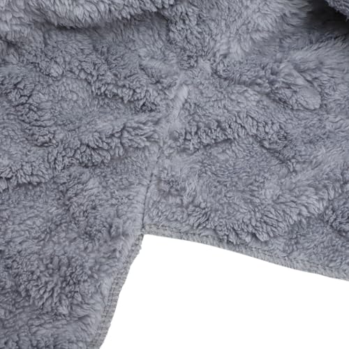 Funda de sofá gris claro de punto trenzado Abaodam elegante 5