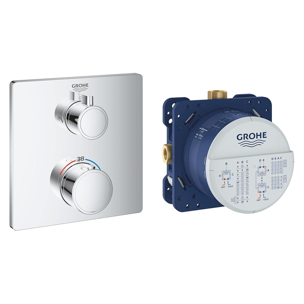 Grohe Grohtherm Termostatik Banyo Duş Bataryası + Rapido Smartbox İç Gövde Universal Giriş Kutusu Seti