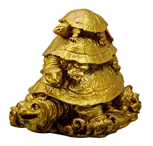GJ Green Three Tiered Feng Shui Tortoises(Dimensions: L X B X H 12 x 7 x 8 cm)