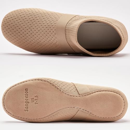 Image of SANGEESON Slip-on Jazz Shoes for Women and Men's Lightweight Breathable Dance Shoes