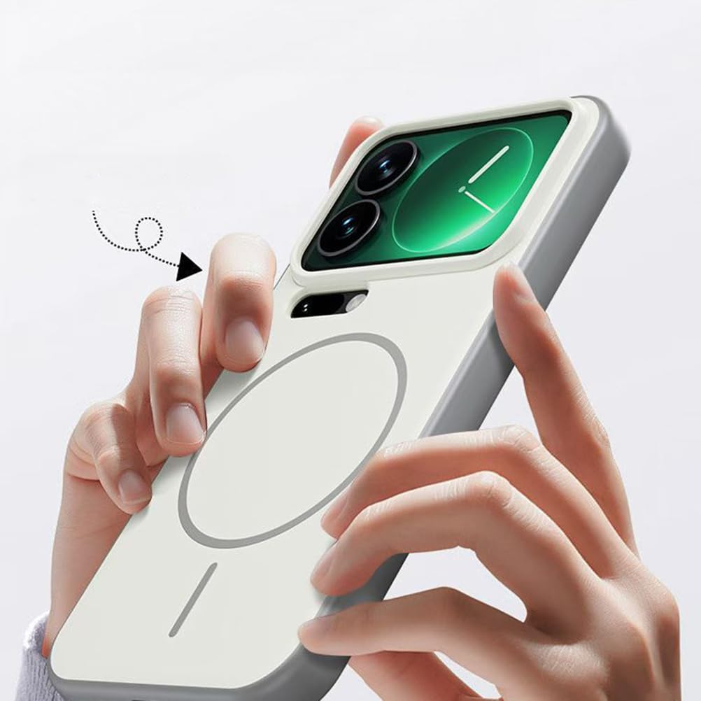 Magnetisch Hülle für Xiaomi 17 Pro Max/17 Pro/17, Dünne Gefrostet rutschfeste Schutzhülle Unterstützt Drahtlose Aufladung Handyhülle,Schwarz,17