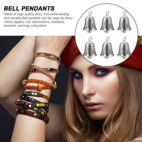 20 peças de mini sinos para artesanato, sinos de liga de prata de 1,5 cm decorativos, sinos para pin