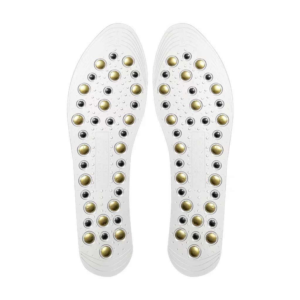 Fsclj Refleksologia Wkład Butów Z Wspornikami Łukowymi, Ulepszone Masaż Magnetycznych Wkładek Ortezy, Oddychające Potencjalne Dezodorant Z Ulg/White/3 Pair