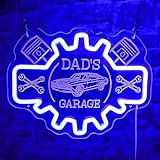 Garage Neon Sign for Wall Decor, LED Dad's Garage Neon Signs for Men Father Dad Gifts, Dimmable Tool Wrench Car Light Up Signs for Garage Man Cave Carport Workshop Repair Shop Carbarn, 12''x9.3''