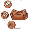 Sac Bandoulière Femme en Cuir PU Souple Sac a Main Femmes Bandoulieres Léger Multi-poches Moyen Sac à Bandoulière Sacoche Femme Bandoulière avec Large Sangle Réglable (Marron) #4