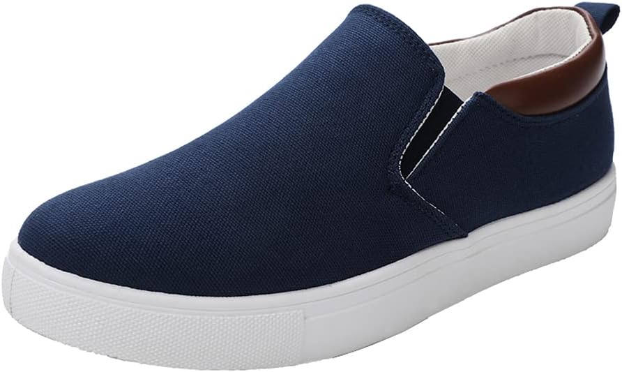 Men's Large Size Canvas Shoes, Slip on Flat Loafers