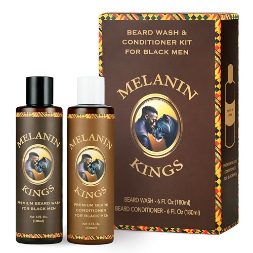 Melanin Kings Beard Wash & Conditioner Set for Black Men – Gently...